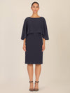 APART Kleid mit Chiffoncape in Lagenoptik mit Spitzenborte | nachtblau