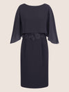 APART Kleid mit Chiffoncape in Lagenoptik mit Spitzenborte | nachtblau