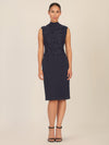 APART Kleid mit Chiffoncape in Lagenoptik mit Spitzenborte | nachtblau