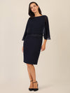 APART Kleid mit Chiffoncape in Lagenoptik mit Spitzenborte | nachtblau