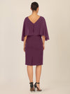 APART Kleid mit Chiffoncape in Lagenoptik mit Spitzenborte | dunkel lila