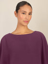 APART Kleid mit Chiffoncape in Lagenoptik mit Spitzenborte | dunkel lila