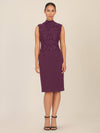 APART Kleid mit Chiffoncape in Lagenoptik mit Spitzenborte | dunkel lila