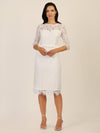 APART Spitzenkleid mit Schleifen-Gürtel | creme