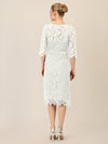 APART Spitzenkleid mit Schleifen-Gürtel | creme