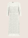 APART Spitzenkleid mit Schleifen-Gürtel | creme