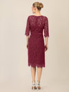 APART Spitzenkleid mit Schleifen-Gürtel | bordeauxrot