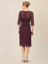 APART Spitzenkleid mit Schleifen-Gürtel | dunkel lila