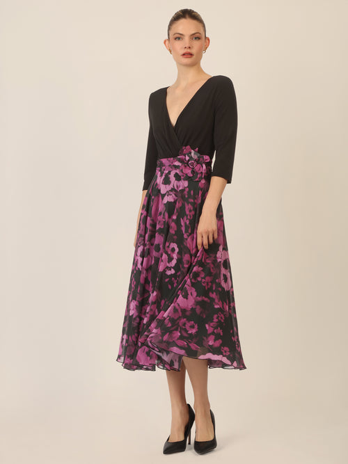 APART Chiffonkleid mit Wickeloptik in Oberteil | schwarz-multicolor image 1