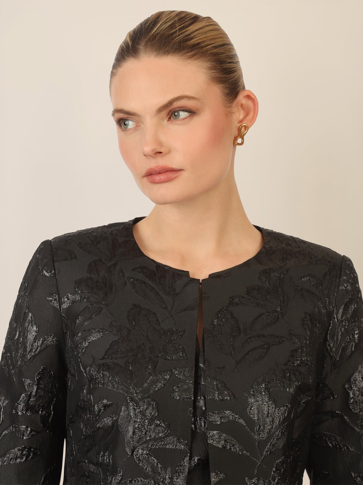 APART Jacquard Bolero mit Glanzstruktur | schwarz