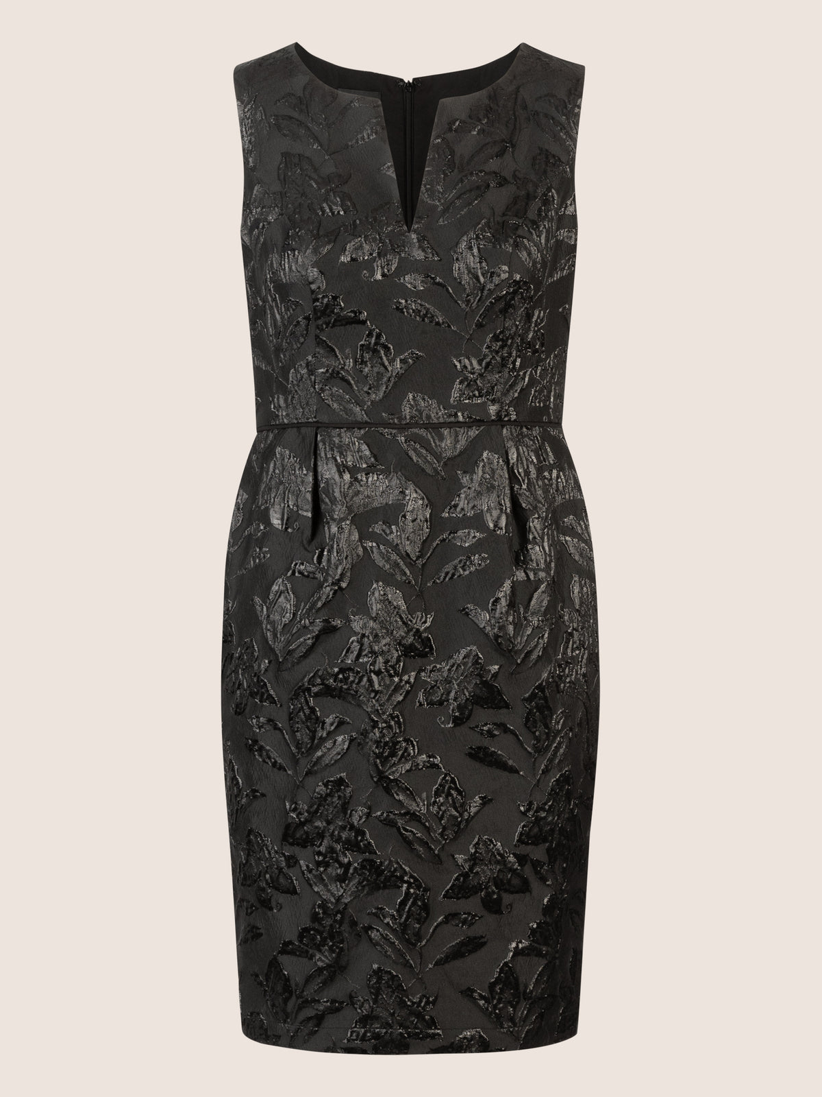 APART Jacquardkleid mit floralen Strukturen | schwarz