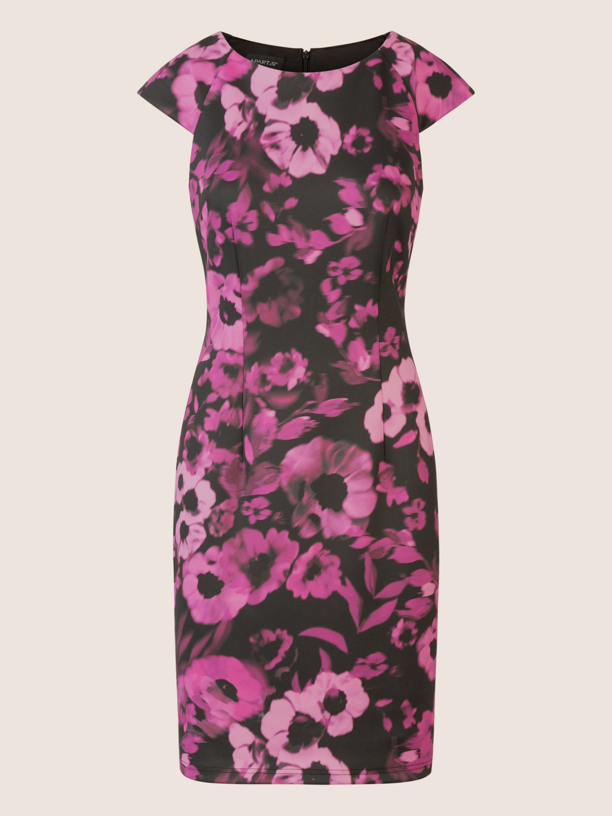 APART Jerseykleid aus einer allover bedruckten Scuba Ware | schwarz-multicolor