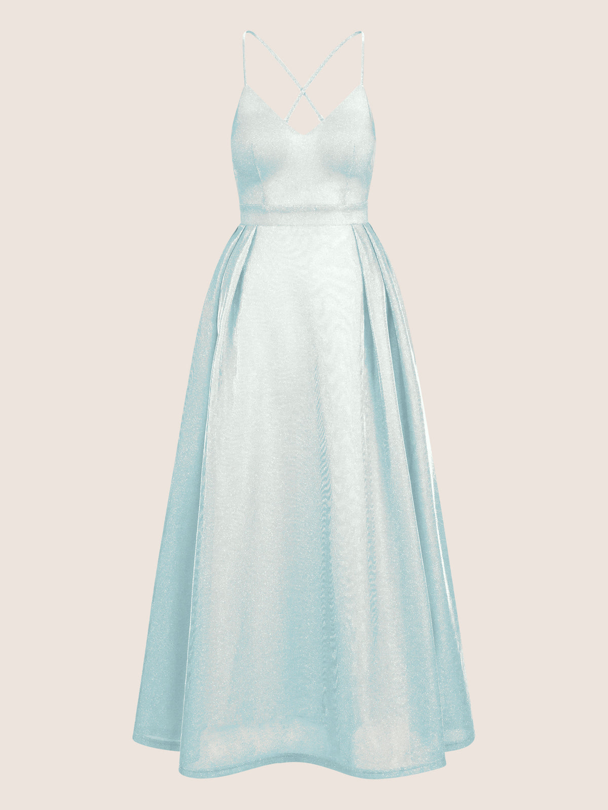 APART Glamourkleid aus einer metallic silber-hellblau schimmernden Jerseyware | hellblau