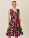APART Jacquardkleid mit floralem Muster | schwarz-multicolor