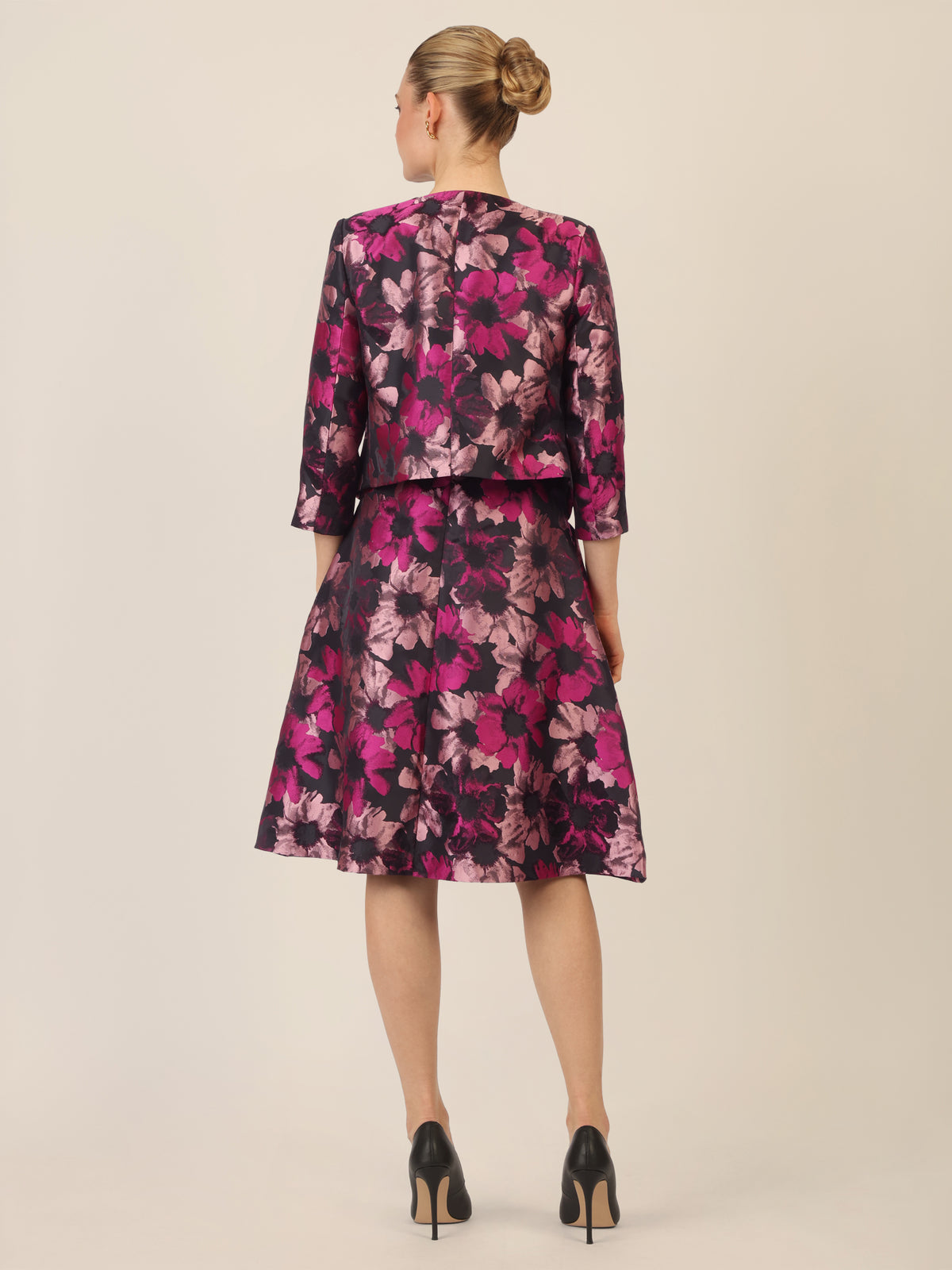 APART Jacquardbolero mit floralem Muster | schwarz-multicolor