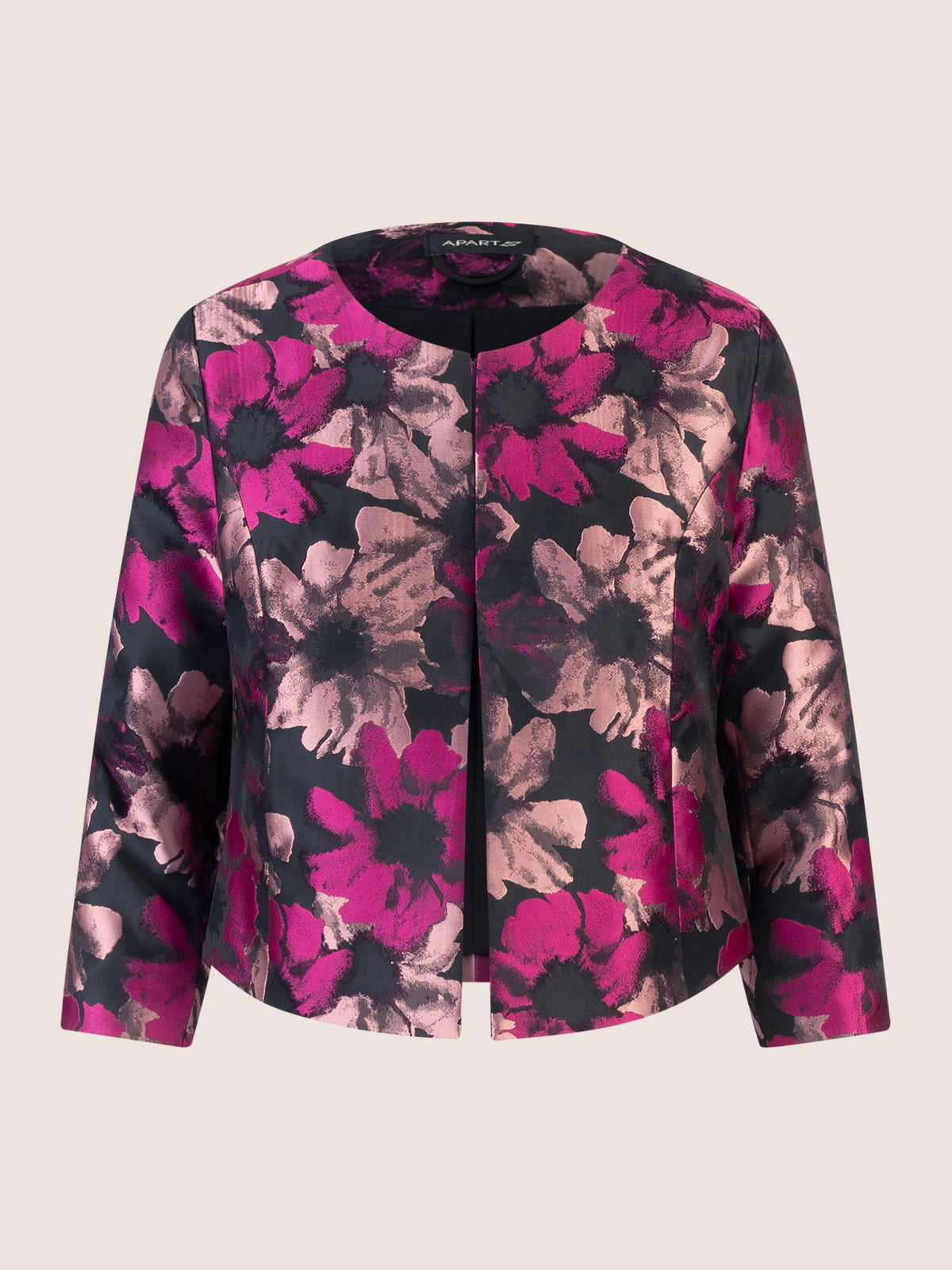 APART Jacquardbolero mit floralem Muster | schwarz-multicolor