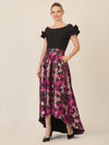 APART Abendkleid aus festem Jersey und Jacquard mit Blumenmuster | schwarz-multicolor