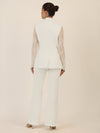 APART Hosenanzug  mit Spitzendetails und Zierkante | creme