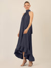 APART Chiffonkleid mit Volantsaum | nachtblau