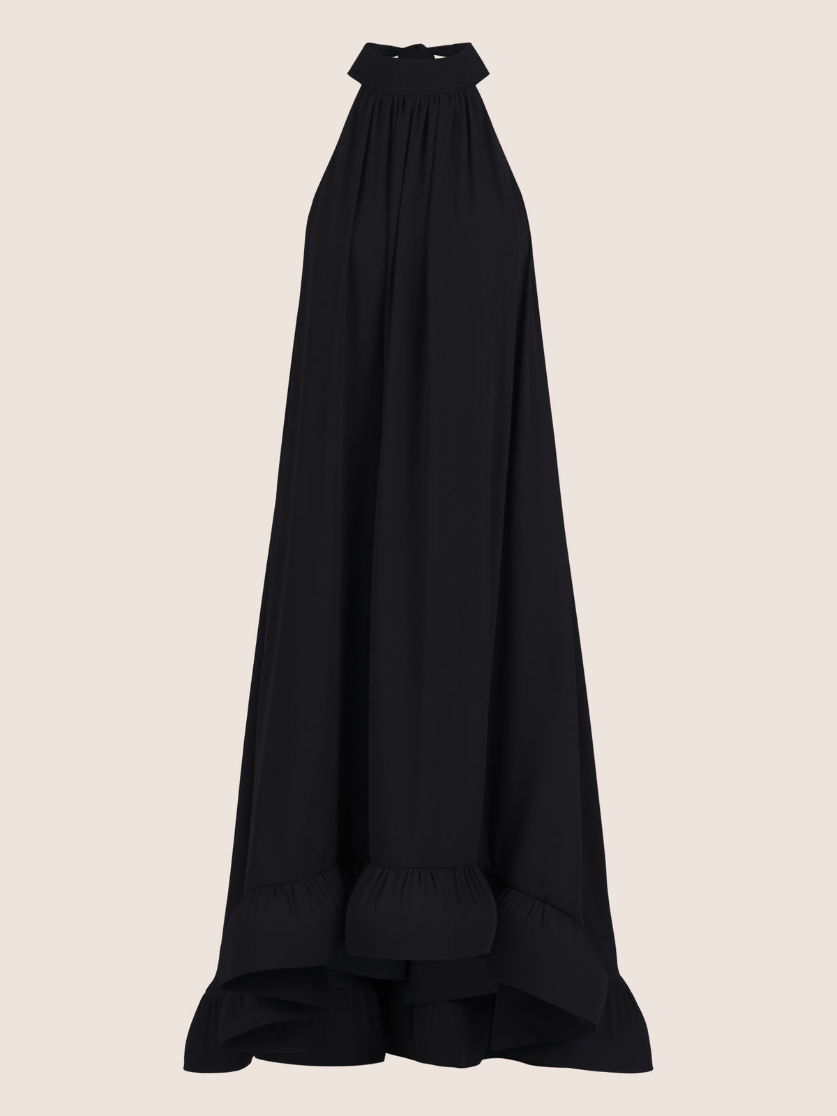 APART Chiffonkleid mit Volantsaum | schwarz