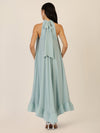 APART Chiffonkleid mit Volantsaum | hellblau