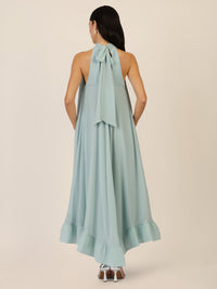APART Chiffonkleid mit Volantsaum | hellblau