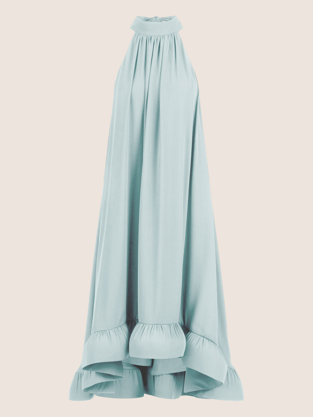 APART Chiffonkleid mit Volantsaum | hellblau