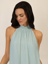 APART Chiffonkleid mit Volantsaum | hellblau