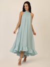 APART Chiffonkleid mit Volantsaum | hellblau