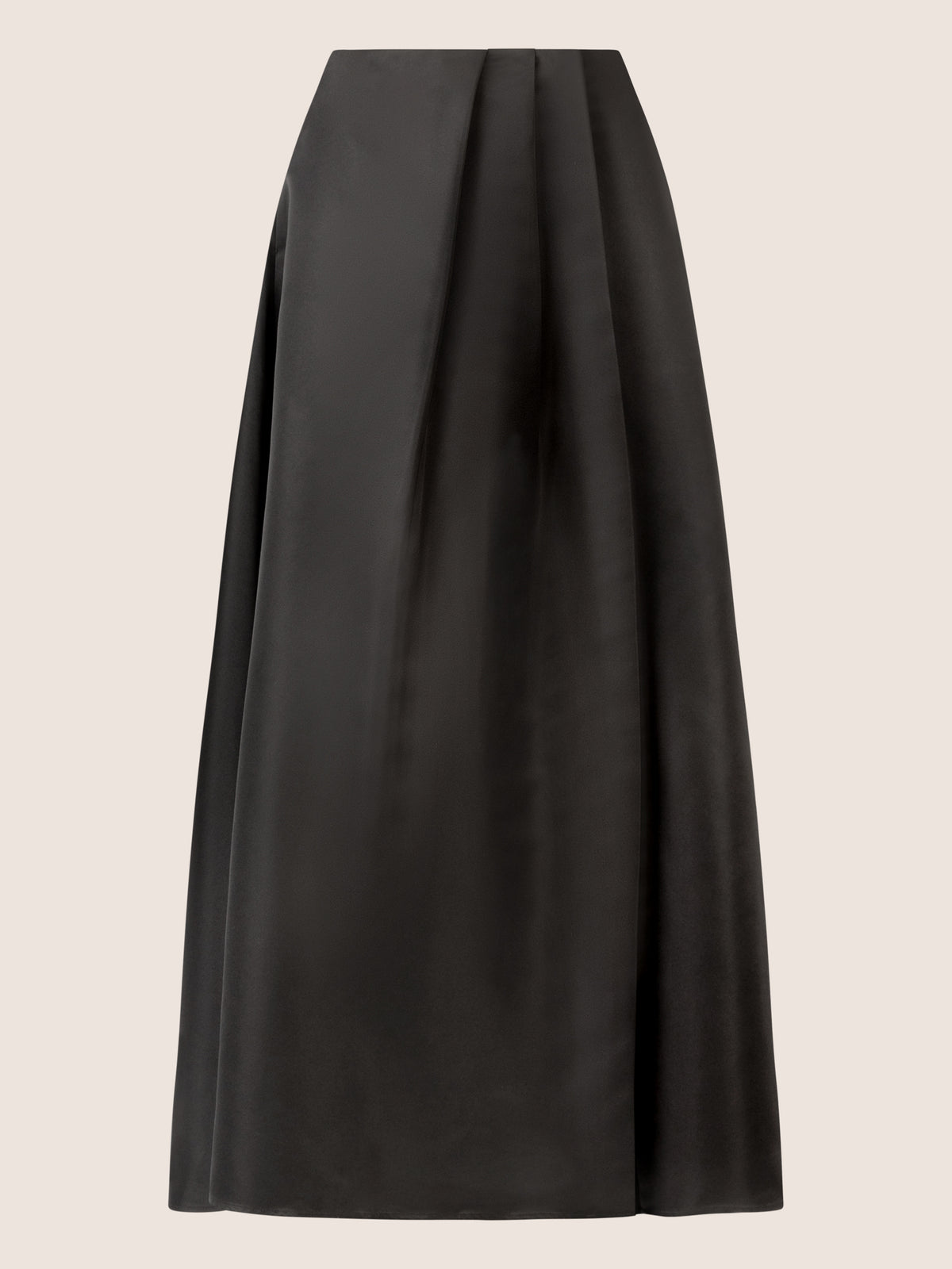 APART Langer Satinrock aus Satin mit Faltenwurf und ohne Bund | schwarz