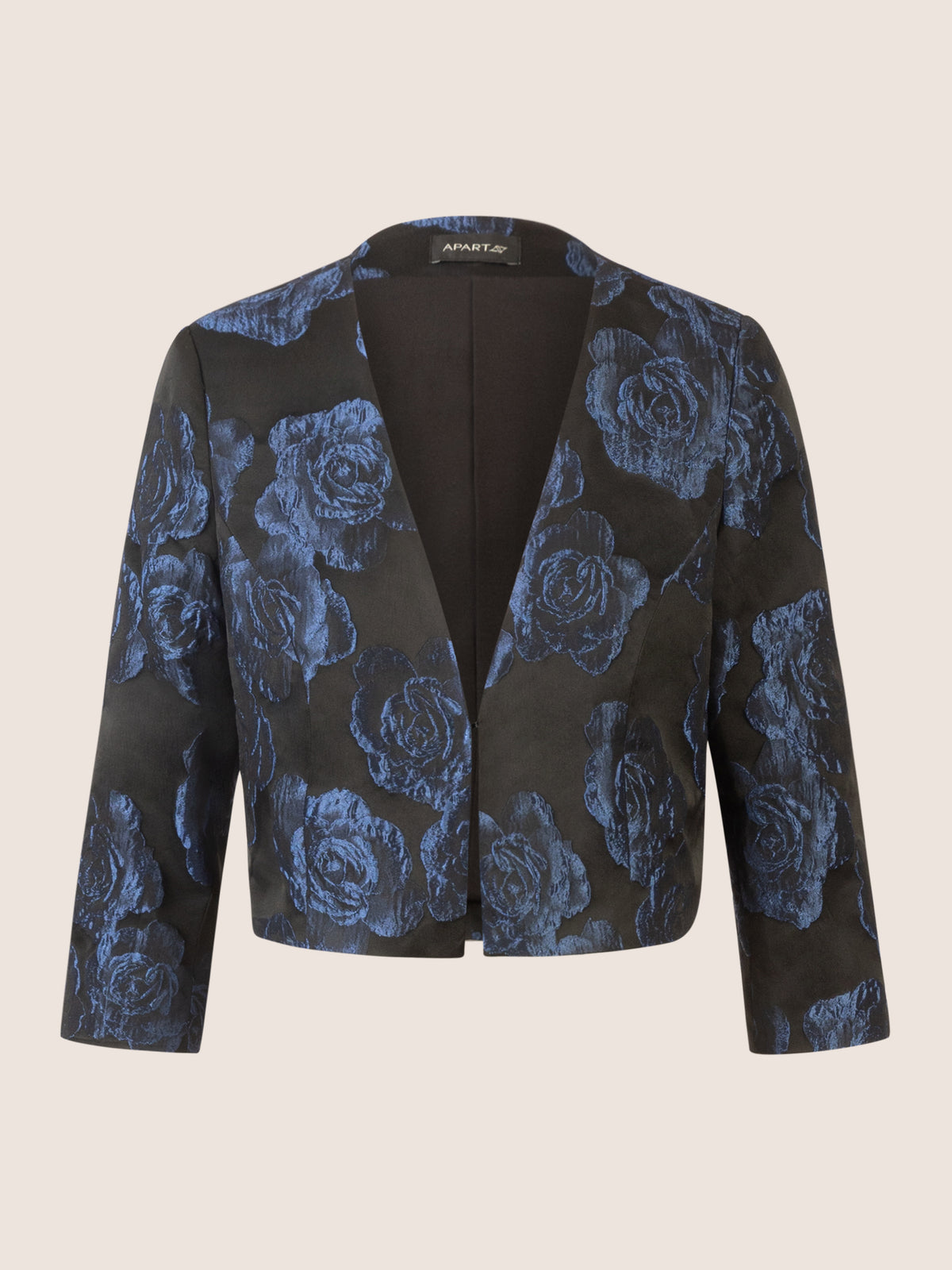 APART Jacquardbolero mit Rosenmuster | schwarz-nachtblau