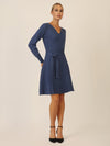 APART Strickkleid mit V-Ausschnitt | mittelblau