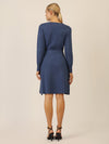 APART Strickkleid mit V-Ausschnitt | mittelblau