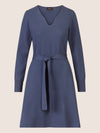 APART Strickkleid mit V-Ausschnitt | mittelblau