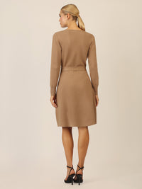 APART Strickkleid mit V-Ausschnitt | camel