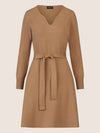 APART Strickkleid mit V-Ausschnitt | camel