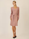 APART Strickkleid mit V-Ausschnitt | mauve