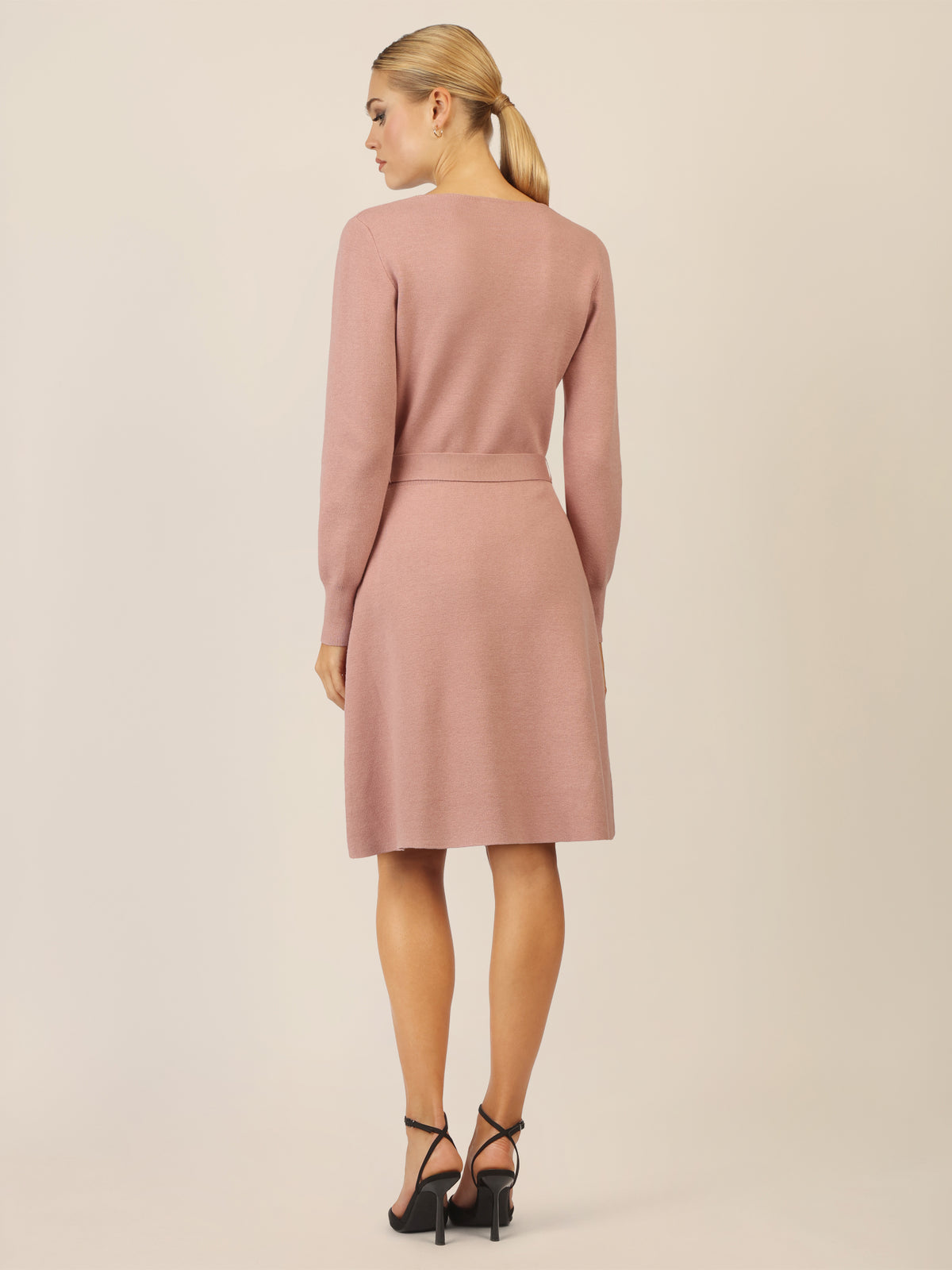 APART Strickkleid mit V-Ausschnitt | mauve