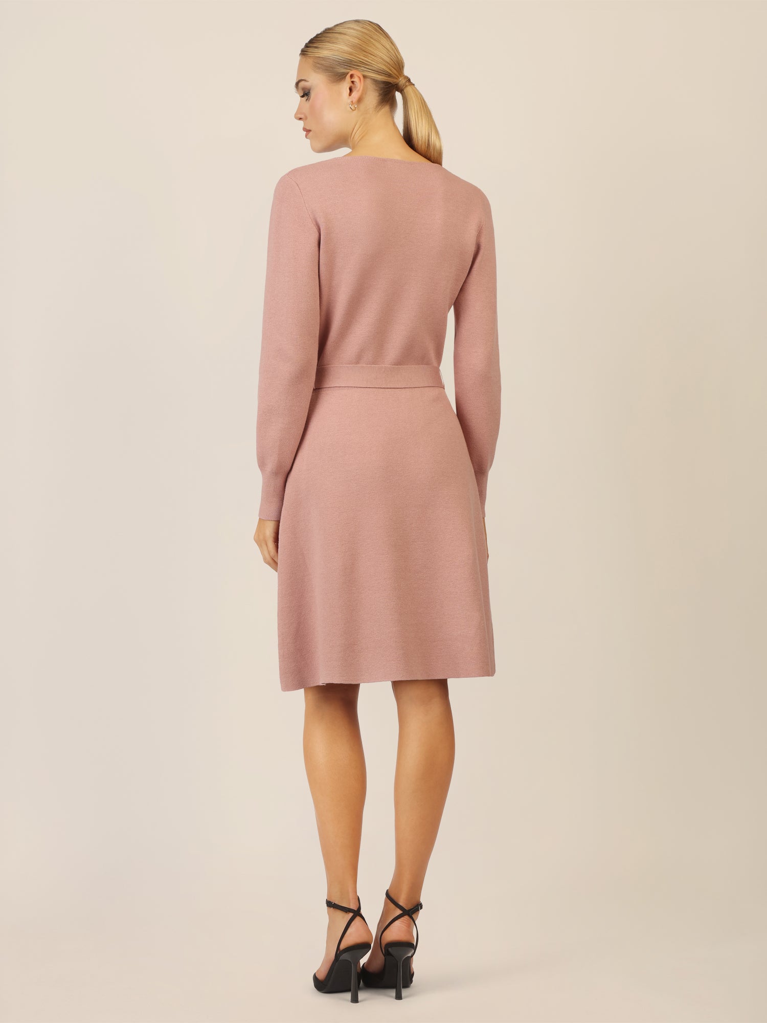 APART Strickkleid mit V-Ausschnitt | mauve