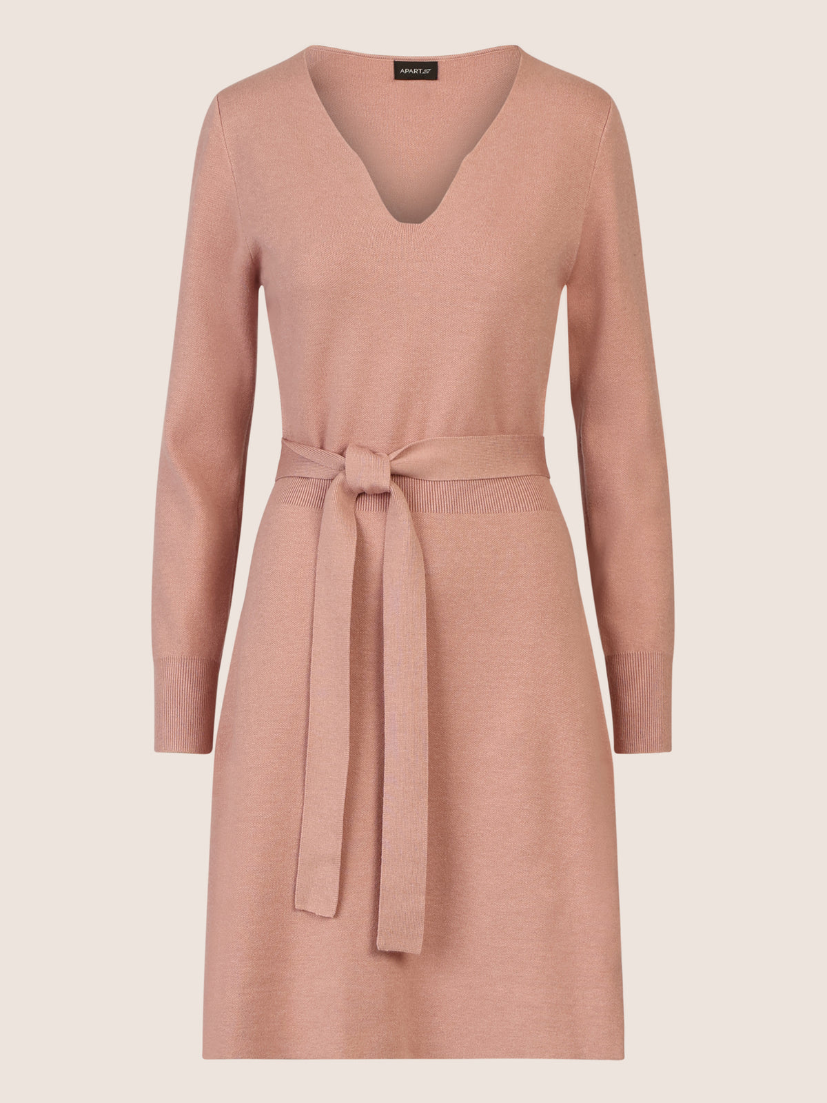 APART Strickkleid mit V-Ausschnitt | mauve