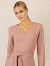 APART Strickkleid mit V-Ausschnitt | mauve