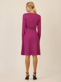 APART Strickkleid mit V-Ausschnitt | lila