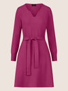 APART Strickkleid mit V-Ausschnitt | lila