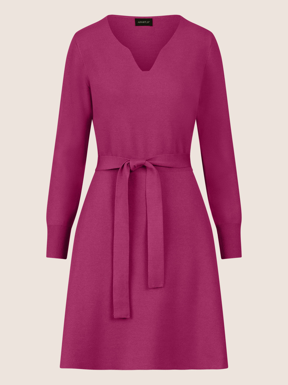 APART Strickkleid mit V-Ausschnitt | lila