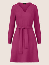 APART Strickkleid mit V-Ausschnitt | lila