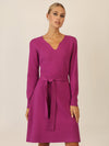 APART Strickkleid mit V-Ausschnitt | lila