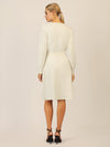 APART Strickkleid mit V-Ausschnitt | creme