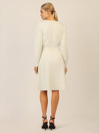 APART Strickkleid mit V-Ausschnitt | creme
