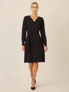 APART Strickkleid mit V-Ausschnitt | schwarz