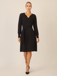 APART Strickkleid mit V-Ausschnitt | schwarz